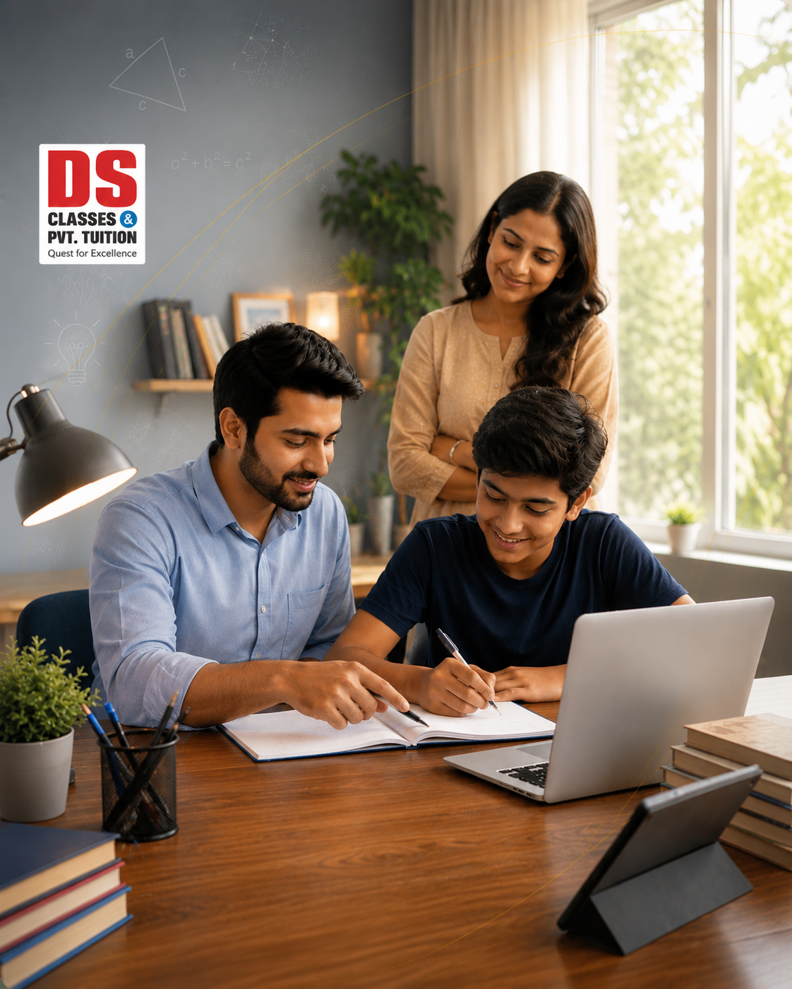 DS tutor teaching students in a classroom